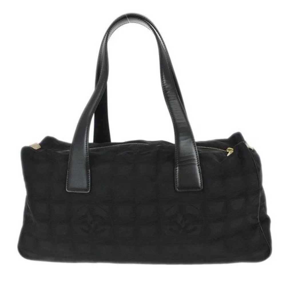 Chanel Black Jacquard Nylon Travel Line Handbag - Picture 2 of 10